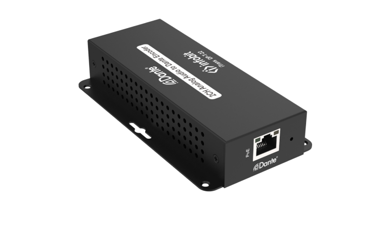 2-х канальный аналоговый аудиокодер Infobit iTrans DP-T-22,  Dante передатчик (Tx) с PoE